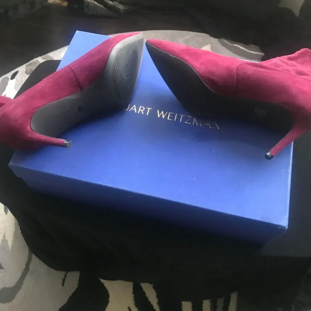 Stuart-weitzman Women's Burgundy and Red Boots